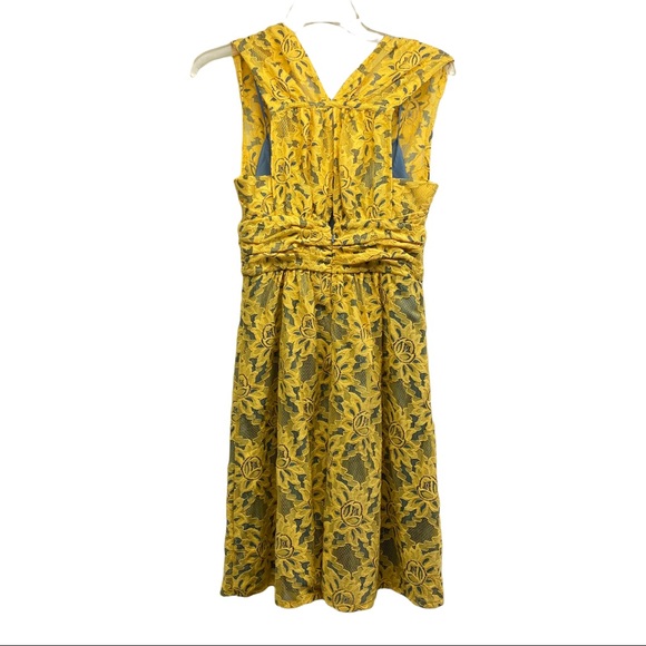 Plenty Tracey Reese dress 4 lace classic yellow over blue - Picture 2 of 8